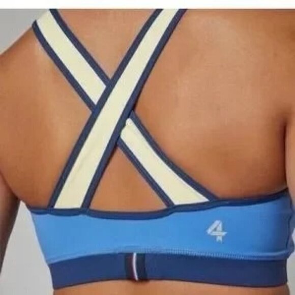 Fourlaps Women's Infinity Womens Fitness Running Sports Bra Blue Yellow Size XXL - Picture 2 of 9